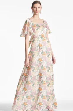Sachin & Babi Champagne|Prints<Aurora Gown -