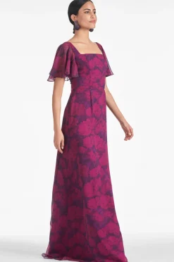 Sachin & Babi Champagne|Prints<Aurora Gown -