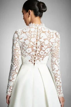 Sachin & Babi Tea Length|Long Sleeve<Cecelia Dress - White/Ivory