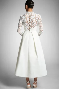 Sachin & Babi Tea Length|Long Sleeve<Cecelia Dress - White/Ivory