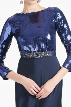 Sachin & Babi Evening|Winter<Christabel Gown - Sapphire/Midnight