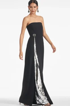 Sachin & Babi Evening|Evening<Ivy Gown - Black/Silver