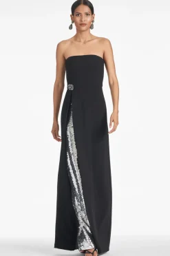 Sachin & Babi Evening|Evening<Ivy Gown - Black/Silver