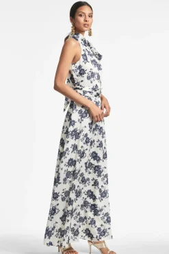 Sachin & Babi Prints|Prints<Kayla Gown - Ivory u0026 Navy Peony