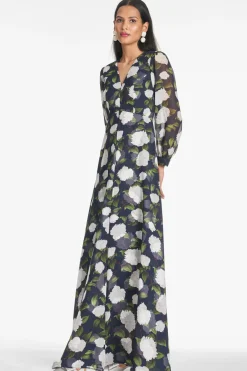 Sachin & Babi Daytime|Warm Weather<Penny Gown - Navy/Ivory Moonlit Garden