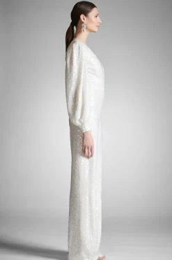 Sachin & Babi Engagement Party|Rehearsal Dinner<Presly Jumpsuit - Ivory Sequins