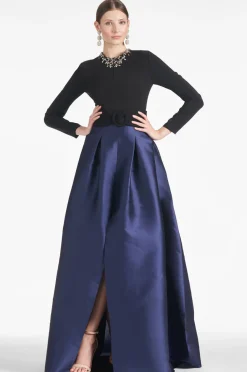 Sachin & Babi Winter|Winter<Victoria Gown - Black/Navy