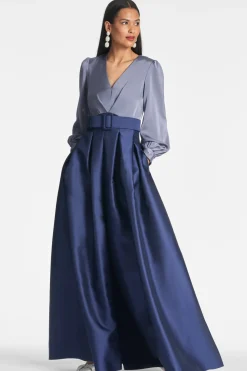 Sachin & Babi Evening|Winter<Zoe Gown - Cool Grey/Night Sky