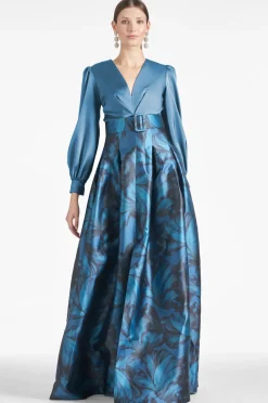 Sachin & Babi Winter|Winter<Zoe Gown - Smokey Slate/Tonal Petal