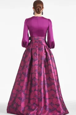 Sachin & Babi Evening|Winter<Zoe Gown - Sparkling Grape/Magenta Bloom